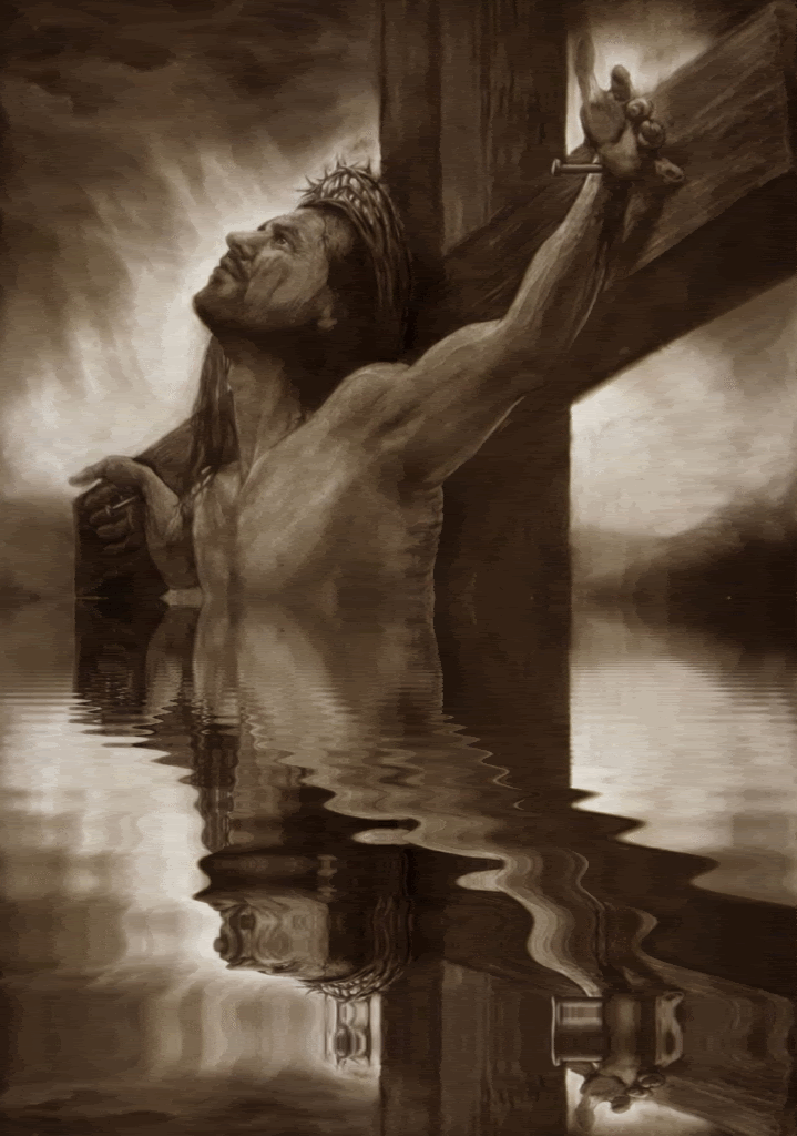 gif,reflet,eau,liquide,creation,log,software,gif water reflect,create,creer,croix,cross,cruz,kreuz,crux,Passion,black and white,noir et blanc,monochrome